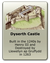 Dyserth Castle  Built in the 1240s by Henry III and Destroyed by Llewellyn ap Gruffydd in 1263
